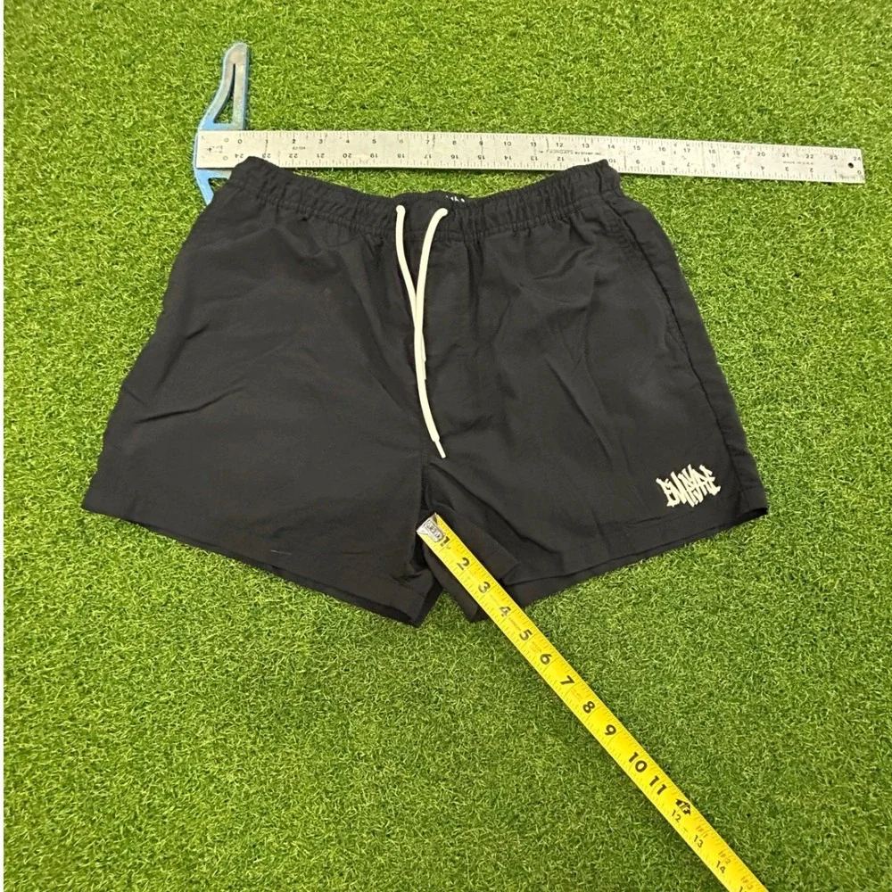 Empyre Mens Black Graffiti Logo Swim Shorts Trunks Size M